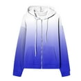 thumbnail image 7 of Winter Coats for Women Winter Jackets for Women Casual Printed Zippered Long Sleeved Hooded Sweater Jacket Top, 7 of 7