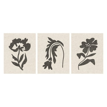DesignOvation Scandi Floral Gray Unframed Art Prints 11” x 14” Set of 3 by The Creative Bunch Studio