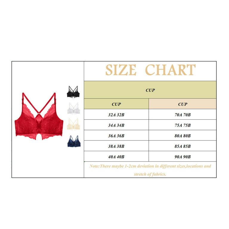 Aayomet Womens Bras Women Plus Size Unwired Lace Fashion Embroidered  Adjustable Bra,C 34/75