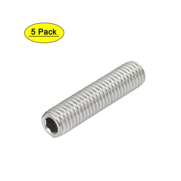 M8x35mm 304 Stainless Steel Hex Socket Cup Head Set Grub Screw 5Pcs