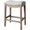 Single Reclaimed Oak, variant on 26 Inches – Saddle Stool with Footrest – Grey Solid Wood Frame & Grey Fabric Upholstery – Perfect for Kitchen Islands & Counters