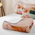 thumbnail image 4 of Erosebridal Cartoon Cat Twin Quilt Set, Pink Watercolor Flower Twin Coverlet Set, 2pcs 1 Quilt and 1 Pillowcase, 4 of 7
