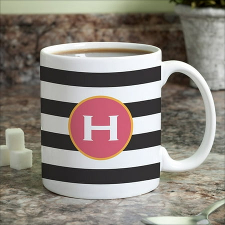 Black and White Stripes Personalized Coffee Mug