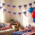 thumbnail image 5 of US Flag Banners Independence Day Decorations, Patriotic Stars and Stripes Polyester Bunting String, Red White Blue Yard Patio Party Porch Hanging Sign, Reusable Holiday Garden Festive Ornament, 5 of 6