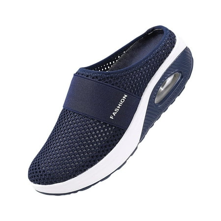 

VKEKIEO New Style Daily Fashion Casual Baotou Mesh Round Head Women s Wedge Slippers