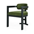 thumbnail image 2 of GDF Studio Modern Fabric Upholstered Dining Chairs with Solid Wood Frame, Green+Black, Set of 2, 2 of 9