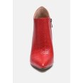 thumbnail image 4 of LOLITA Woven Texture Stiletto Boot in Red, 4 of 7
