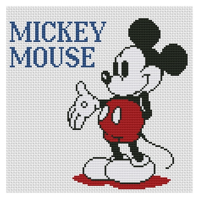 Cuadros Decorativos Kits de punto de cruz de mosaico de ratón de dibujos animados DIY de costura estampada de 11 quilates (M0098) Tmvgtek embutido en tela
