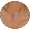 thumbnail image 1 of Diamond Necklaces for Women Dainty Leaf Necklace 14k Gold Plated Layered CZ Moon Necklace Simple Diamond Choker Necklaces for Women Trendy Jewelry Gif, 1 of 4