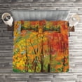 thumbnail image 2 of Ambesonne Rustic Quilted Coverlet 3 Pcs, North Woods with Leaves, King Size, Multicolor, 2 of 2