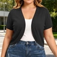 thumbnail image 4 of Neewe Womens Plus Size Plain Cardigan Lightweight Short Sleeve Open Front Oversized Boho Outfits, 4 of 8