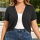 thumbnail image 4 of Neewe Womens Plus Size Plain Cardigan Lightweight Short Sleeve Open Front Oversized Boho Outfits, 4 of 8