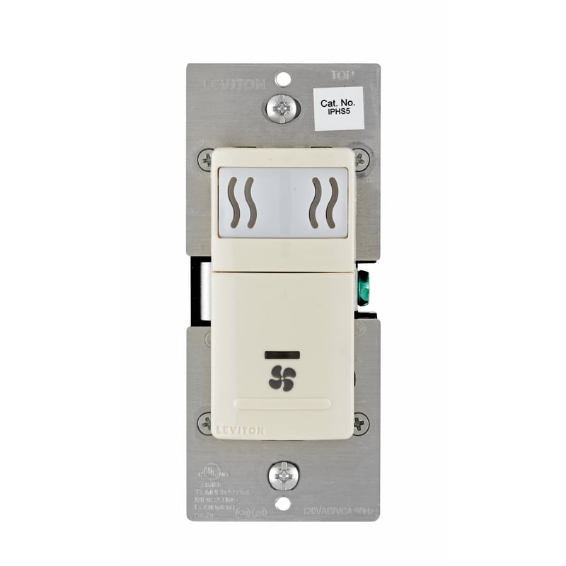 Leviton 008-IPHS5-1LT 120V Light Almond Humidity Sensor And Fan Control