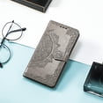 thumbnail image 5 of SaniMore for Samsung Galaxy A55 Wallet Case with Embossed Mandala PU Leather Flip Protection Wrist Strap Credit Card Holder Pocket Kickstand Shockproof Case for Galaxy A55, Gray, 5 of 6