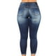 thumbnail image 5 of Moda Mujer Bolsillos Botón Cintura media Flaco Ripped Jeans Pantalones Agujero Pantalones de mezclilla Fridja hfkajh100394, 5 of 7