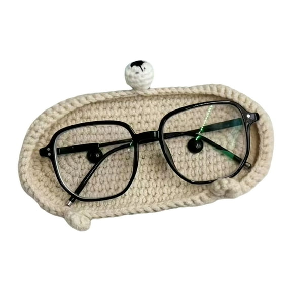 Soft Crocheted Glasses Organizers Theme Decorative Display Eyeglass Holder Storage Tray Desk Bedsides Decoration
