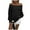 Black, variant on Ahabrexf Sweaters for Women Fashion Women's Casual Long Sleeve Pullover Off-The-Shoulder Strappy Sweater Tops Long Sweaters for Women