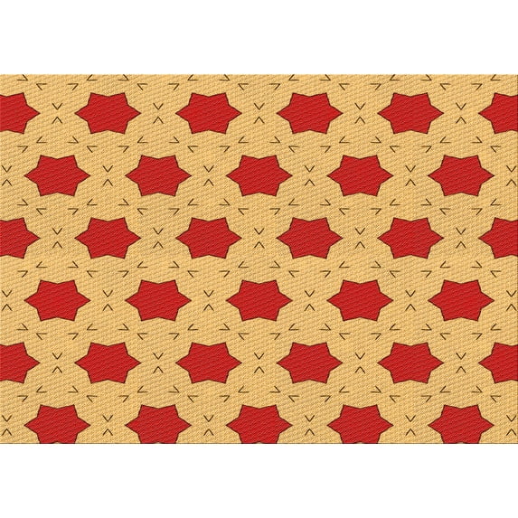 Ahgly Company Indoor Rectangle Patterned Bright Gold Yellow Area Rugs, 7' x 9'