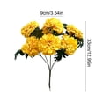 thumbnail image 3 of 7 Head Marigold Faux Flower Bunch, Layered Chrysanthemum Silk Bloom for Living Room Table Vase, Dining Centerpiece, Shelf Decor, No Maintenance, 3 of 6