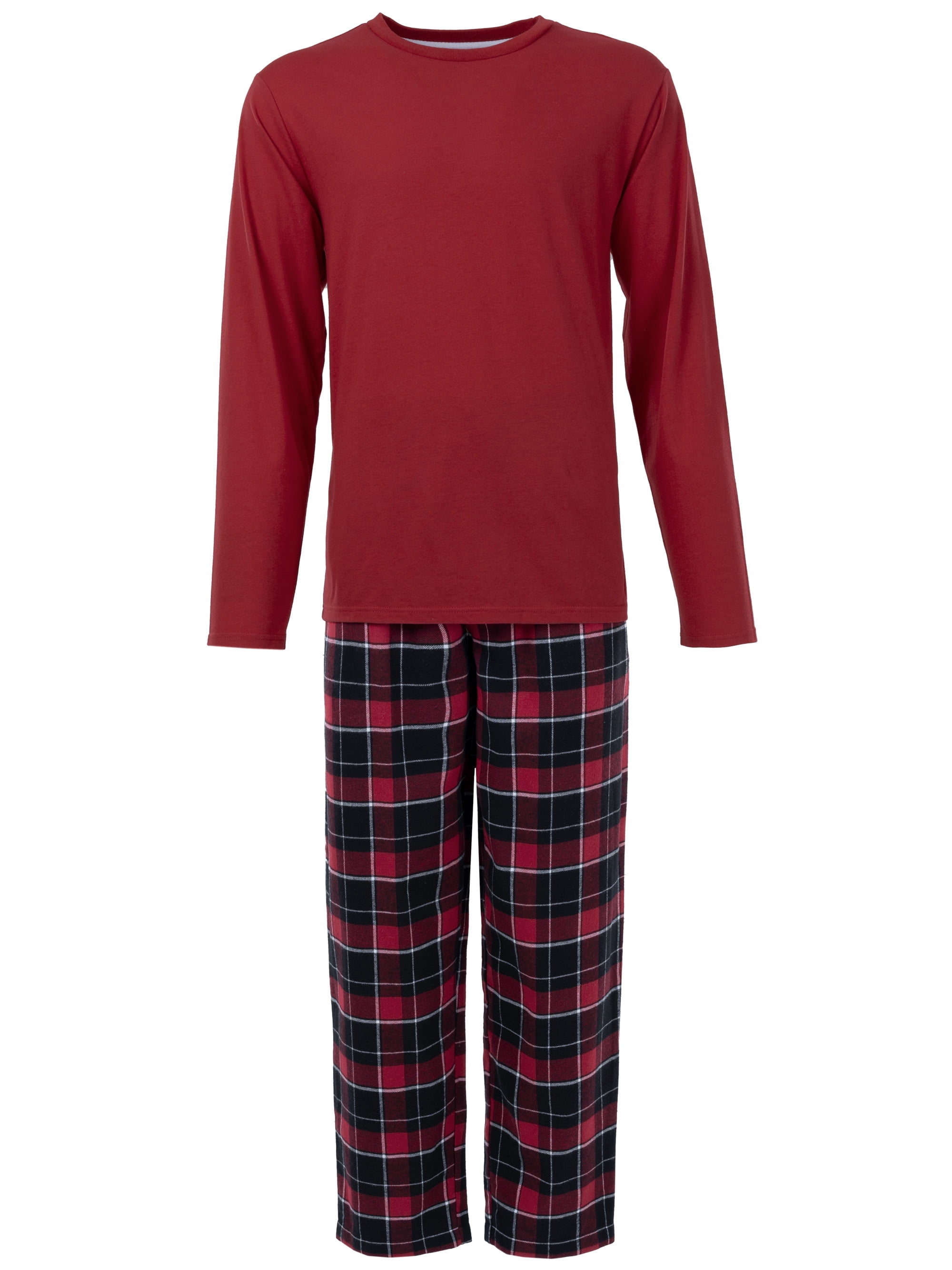 Fruit of the Loom Men's Jersey Knit Top and Flannel Pajama Pants Set, 2-Piece, Sizes S-5XL
