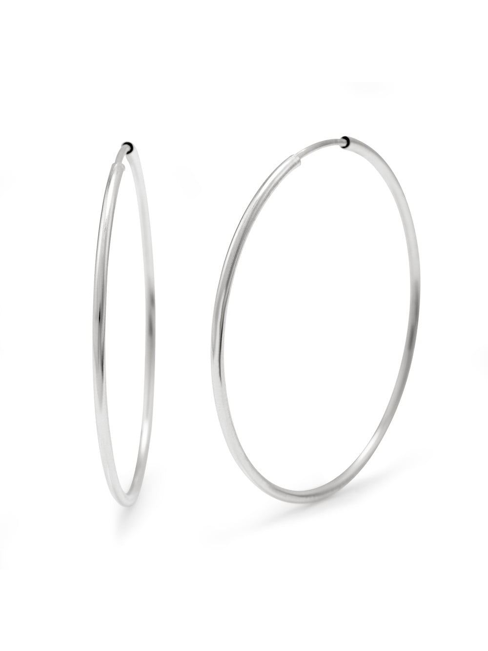 Sterling Silver Continuous Hoop Earrings - 1.5 inch