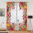 thumbnail image 2 of Kitchen Curtains 84 Inch Length 2 Panels, Fall Grommets Window Treatment Curtain, Thanksgiving Vintage Country Sunflower Pumpkin Thermal Curtains Drapes for Living Room/Bathroom, 2 of 9