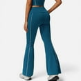 thumbnail image 4 of Women's High Waist Flared Leggings with Contrast Seam Detail and Stretch Fabric - Large, Teal, 4 of 7