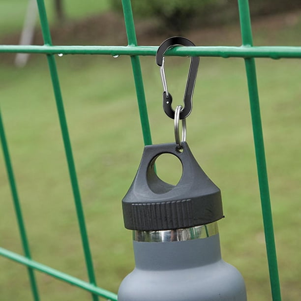Mosquetón para acampar al aire libre, 6 uds., hebilla colgante rápida para escalada (plata)