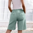 thumbnail image 7 of VBVC Women's Drawstring Wide Leg Shorts,Breathable Knee-Length Pants For Women,Ladies Work Beach Trousers with Pockets,Mint Green,S-2XL, 7 of 7