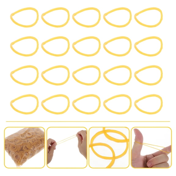 CCOCC Rubber Bands 1 Bag High Temperature Resistant Rubber Bands Perm Rubber Rings Thick Rubber Bands(Yellow)