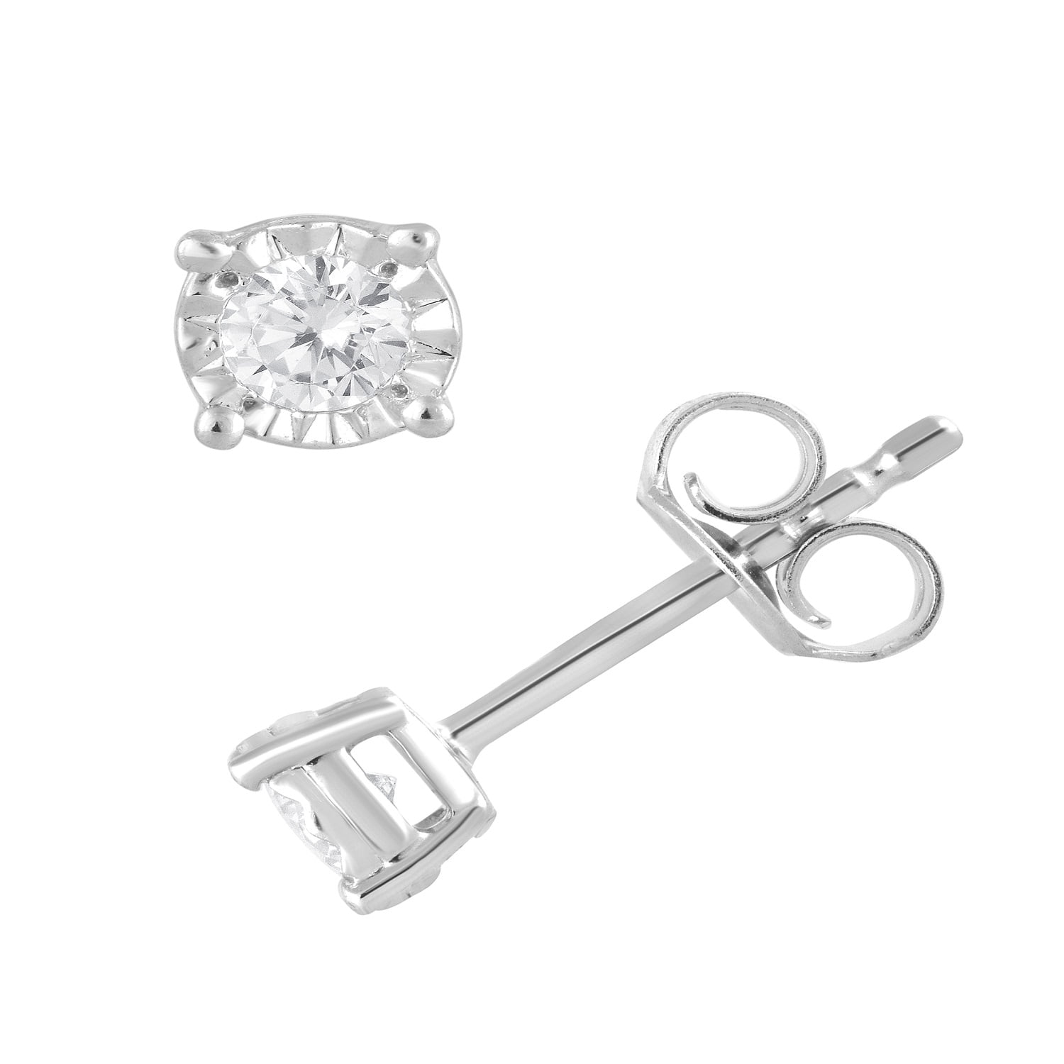Unique Moments 1/5 cttw Lab Grown Diamond Stud Earrings in Sterling Silver