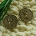 thumbnail image 3 of K-KED 150 Pcs Bronze Plated Round Coin Charms Pendant 23X20MM S2269 DIY Delicate Jewelry Making, 3 of 5