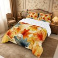 thumbnail image 3 of Erosebridal Maple Leaves Full Size Comforter Sets 3-Piece,Fall Foliage Bedding Comforter Set,Cream,Reversible,1 Comforter and 2 Pillowcases, 3 of 6