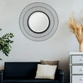 thumbnail image 3 of Stonebriar 24" Circular Metal Modern Hanging Wall Mirror, Black, 3 of 9