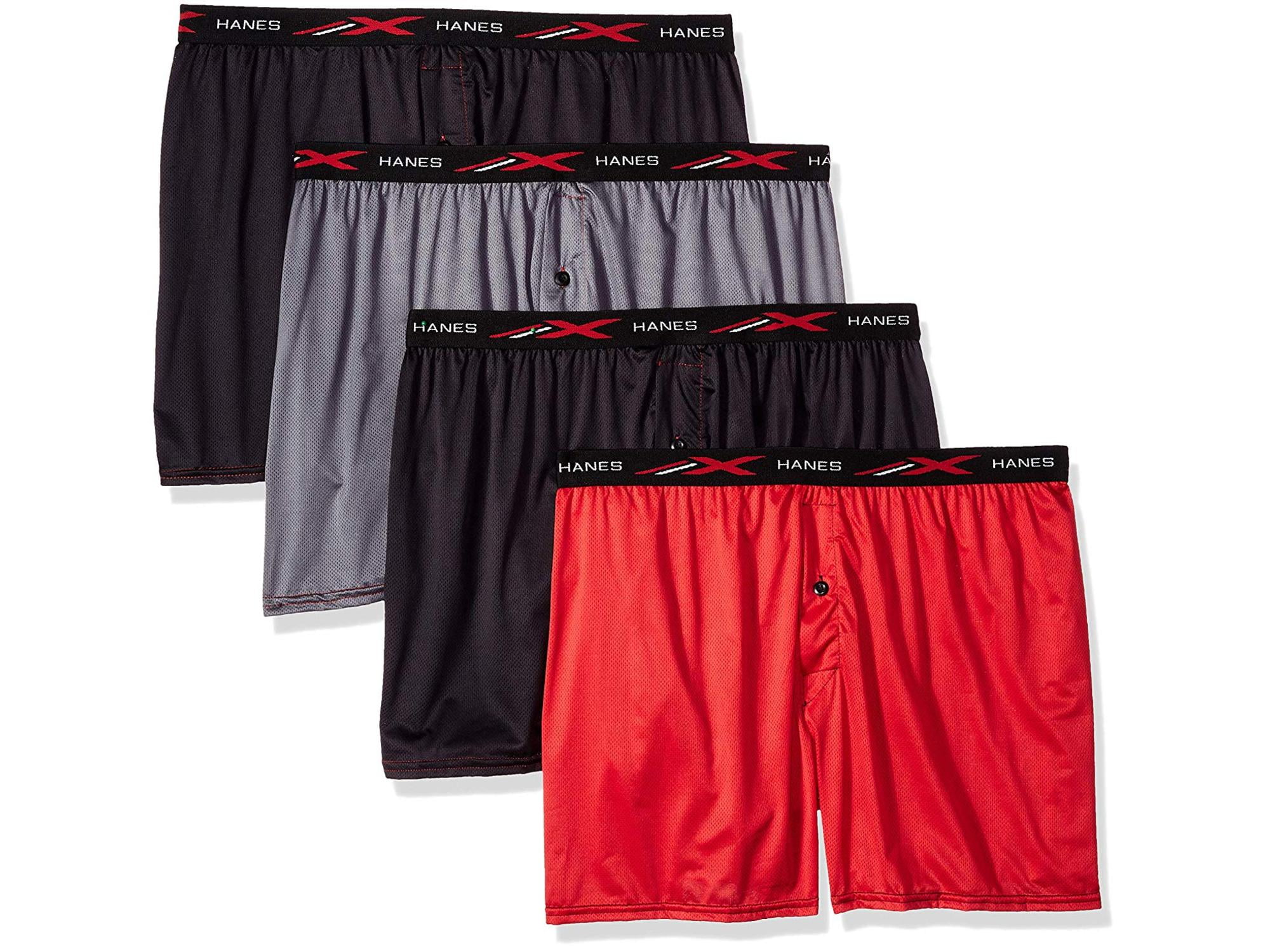 Hanes Men's XTemp Stretch Mesh Boxer, 4 Pack