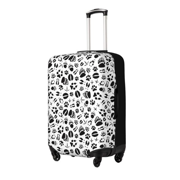 Balery Black Footprints Funda de equipaje, fundas para maletas, elástica, lavable, protector de maletas, compatible con maletas de 18 a 32 pulgadas-Medium
