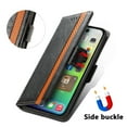 thumbnail image 5 of For iPhone Air Leather Phone Case Wallet Folio Flip Cover Casual Business, [RFID Blocking] Multi Hidden Anti-theft Card Holder Cash Slot, Side Magnetic Buckle, Stand Support,Black,For iPhone Air, 5 of 6
