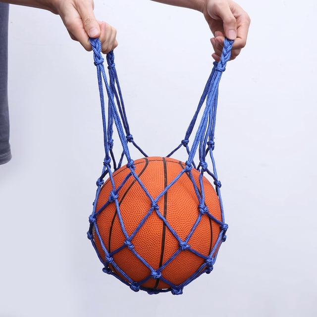 UPGRATOR Nylon Soccer Carrier 6Pcs Spacious Storage Bag Blue Drawstring Design For Balls