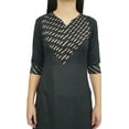 thumbnail image 6 of Atasi Casual Black Gotta Patti Work Rayon Straight Kurti Indian Women Clothing - 20, 6 of 6