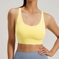 thumbnail image 4 of vdgthytj Sports Bras for Women Breathable Wireless Padded Underwear Supportive Crisscross Back Full Coverage Workout Bras(X-Large,Yellow), 4 of 7