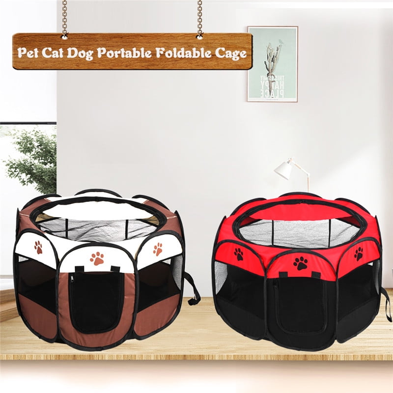 Pop-Up Foldable Dog Playpen, Coffee