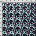 thumbnail image 3 of oneOone Cotton Cambric Aquamarine Green Fabric Skull Sewing Material Print Fabric By The Yard 56 Inch Wide, 3 of 4