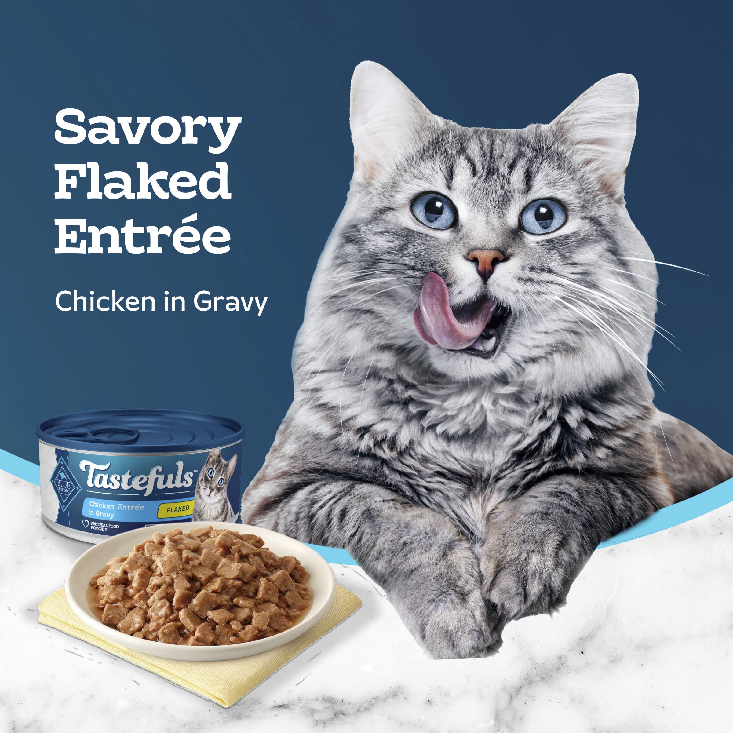 Blue Buffalo Tastefuls Flaked Chicken Entrée in Gravy Adult Cat Wet Food