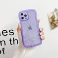 thumbnail image 2 of Compatible with iPhone 13 Pro Max Wavy Edge Shiny Stars Clear Cute Phone Case for Women Girls All-Around Soft TPU Anti-Collision Anti-Shock Phone Case for iPhone 13 Pro Max-Purple, 2 of 16