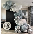 thumbnail image 4 of Kit de guirnalda de arco con tema de oso, globo de látex retro, Aguamarina azul, niebla de hielo, para chico, cumpleaños, baby shower, boda, fiesta de bautizo, 4 of 4