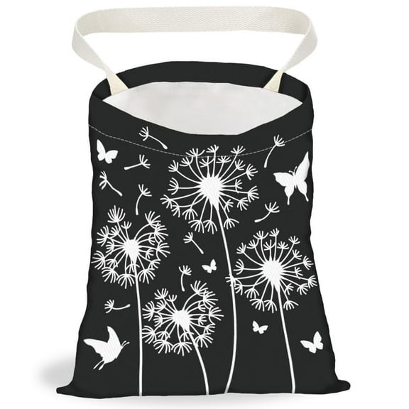 Dandelion Print Car Trash Bag Hanging Garbage Bag with Snap Buttons Car-Back Seat Trash Storage Portable Dustbin for Car Interior Accessories Travel Camping