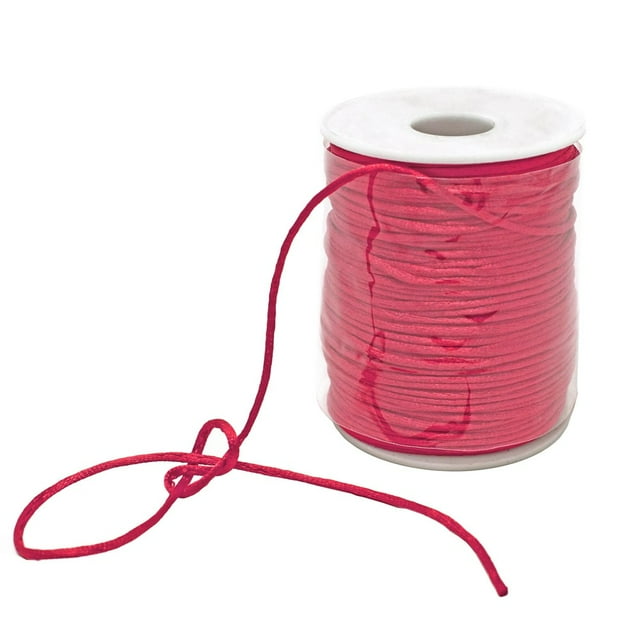LEEYNEER - 2mm x 100 yards Satin Rattail Cord Shamballa Nylon Macrame Kumihimo string