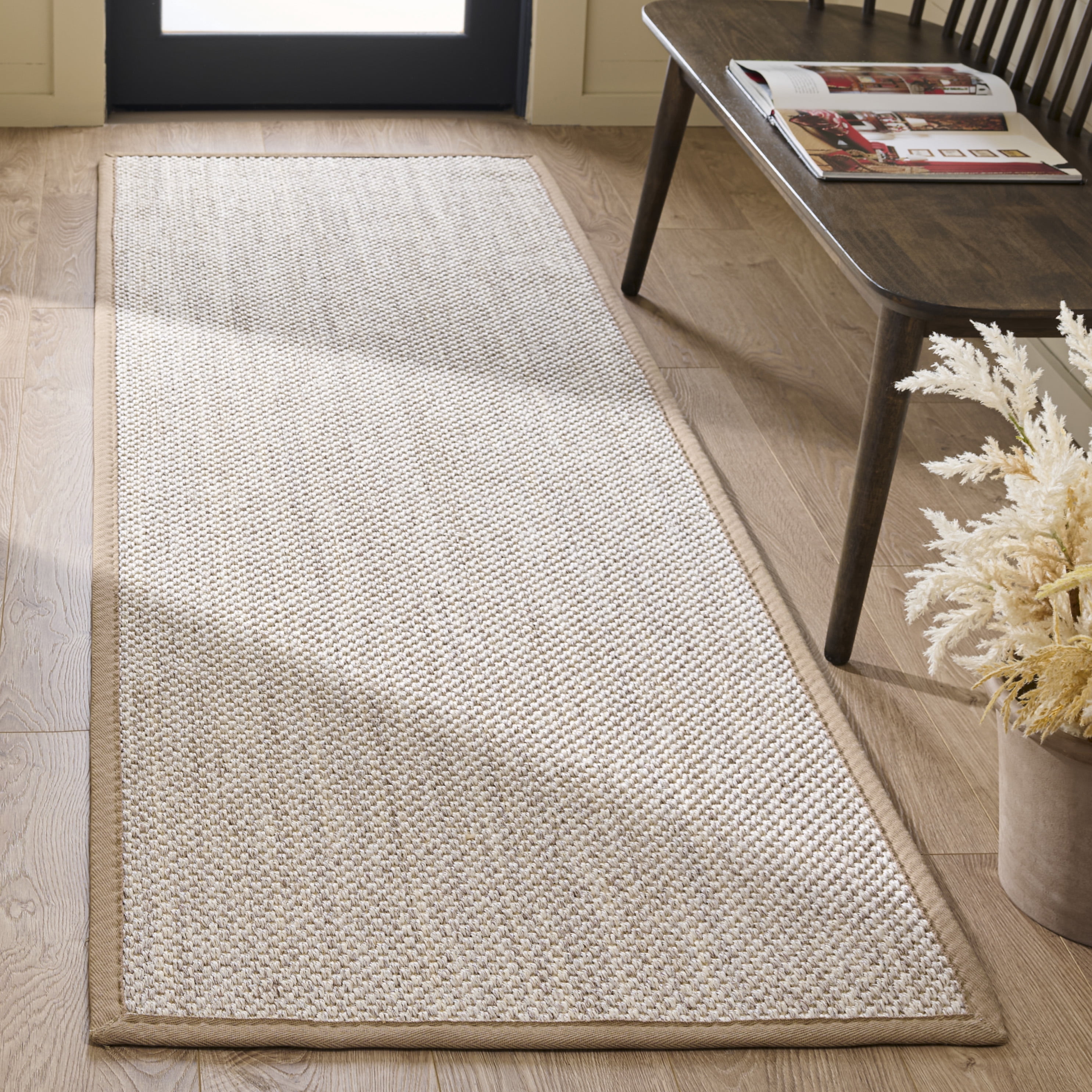 Safavieh Natural Fiber Kentigern Solid Runner Rug, Marble/Linen, 3' x 6'