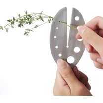 Herb Stripper Tool with Herb Leaf Zipper - 11 Hole Stainless Steel Stem Remover for Kale, Rosemary, Thyme & Leafy Greens -Small Kitchen Gadget