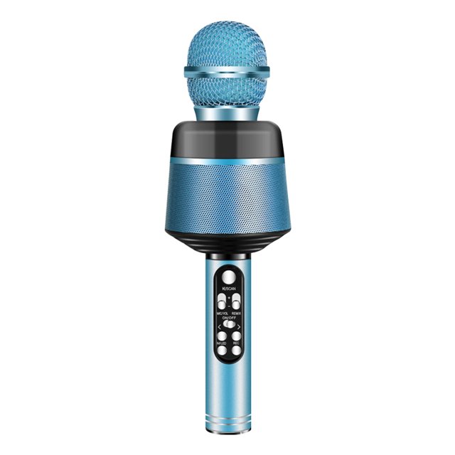 Micrófono Karaoke Inalámbrico Bluetooth Q008 con Altavoz Integrado, Tecnología de Reducción de Ruido, Batería Recargable, Ideal para Fiestas y Reuniones, Color Azul